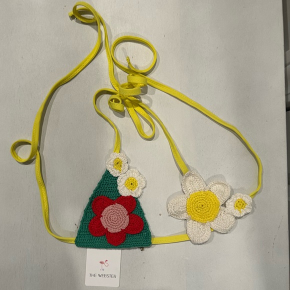 NWT ~ GCDS Multicolor Crochet Daisy Bikini - Picture 3 of 9